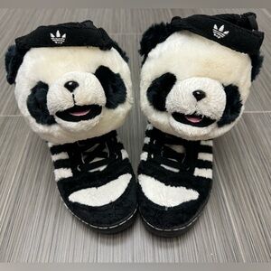 Jeremy Scott x Adidas Panda Sneakers - Black and White